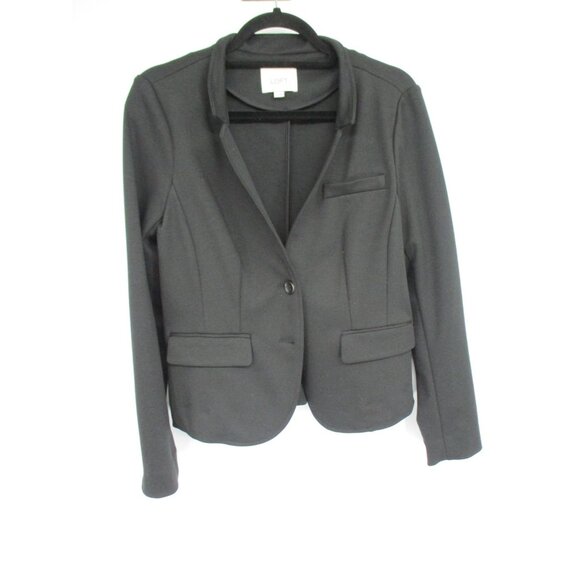 Ann Taylor Loft Black Blazer Jacket Womens Size Medium Business Casual Classic - Picture 11 of 16